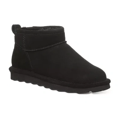 Bearpaw Womens Shorty Flat Heel Booties In Black