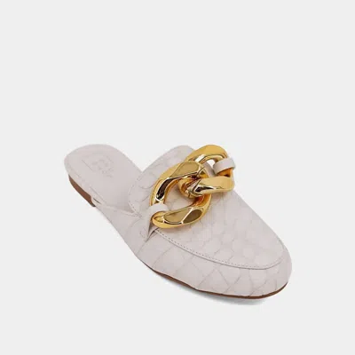 Beast Fashion Alexis Croc Flats In Taupe In Gray