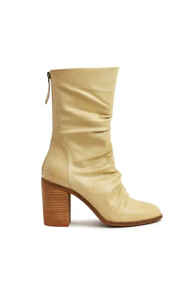 Beast Fashion Women's Ciena Slouchy Mid-calf Boot In Beige In Yellow
