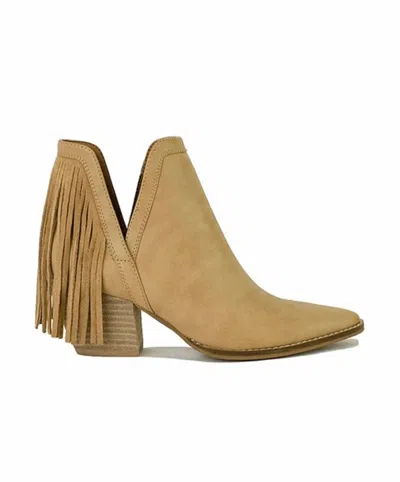 Beast Fashion Women's Fringe Booties In Camel In Multi