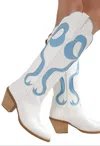 Beast Fashion Women's Willa Boots In White/blue In White