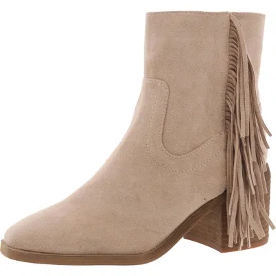 Beast Fashion Womens Fringe Faux Suede Ankle Boots