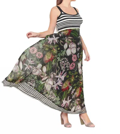 Beate Heymann Botanical Maxi Tank Dress In Black Multi