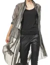 BEATE HEYMANN CHASUBLE ORGANZA DUSTER IN BLACK/GREY