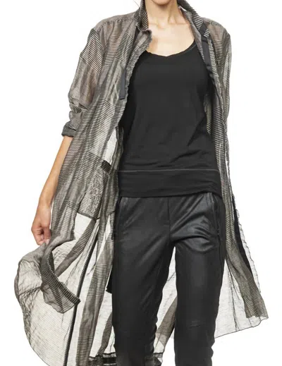 Beate Heymann Chasuble Organza Duster In Black/grey In Silver