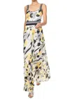 Beate Heymann Print Midi Dress In Yellow Floral In Multi