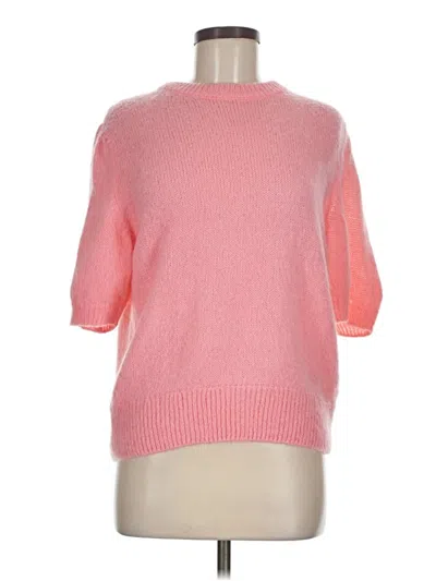 Pre-owned Beatrice B 3/4 Sleeve Top Pink Crew Neck Tops