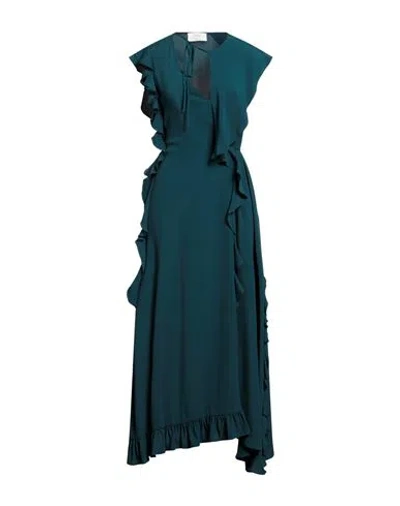 Beatrice B Beatrice .b Woman Maxi Dress Dark Green Size 6 Acetate, Silk