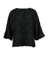 Beatrice B Black Three-quarter Sleeve Polyester Blouse In Black