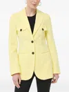 Beatrice B Button-up Flap-pocket Blazer In Yellow