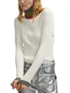 Beatrice B Contrasting Turtleneck Sweater In Off White In White