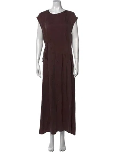 Pre-owned Beatrice B Crew Neck Long Dress In Grey