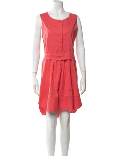 Pre-owned Beatrice B Crew Neck Mini Dress In Red
