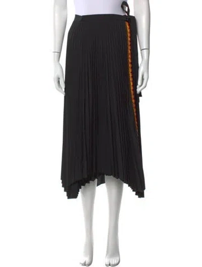 Pre-owned Beatrice B Crochet Trim Midi Length Skirt In Black