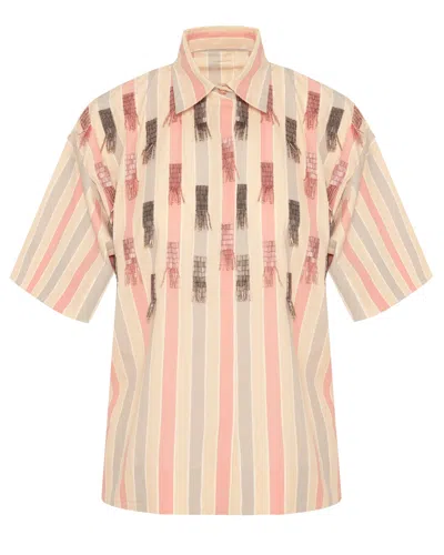 Beatrice B Dance Fabric Pink Shirt In Animal Print