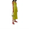 Beatrice B Floral Inlays Cotton Maxi Dress In Limelight In Green