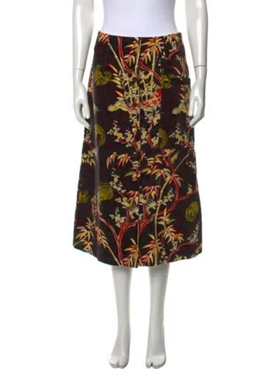 Pre-owned Beatrice B Floral Print Midi Length Skirt In Multi