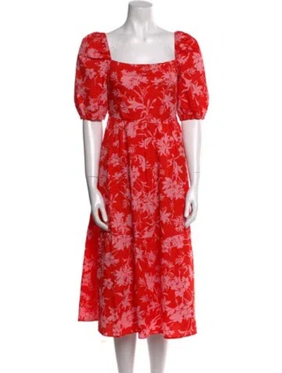 Pre-owned Beatrice B Floral Print Mini Dress In Orange