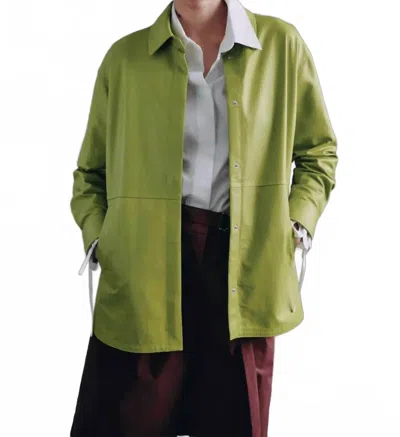 Beatrice B Leather Shirt In Lime In Green