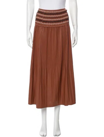 Pre-owned Beatrice B Long Skirt In Orange