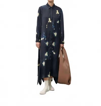 Beatrice B Long Sleeve Collared Dress In Dark Sapphire In Blue