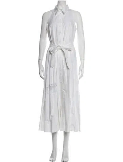 Pre-owned Beatrice B Midi Length Dress In White
