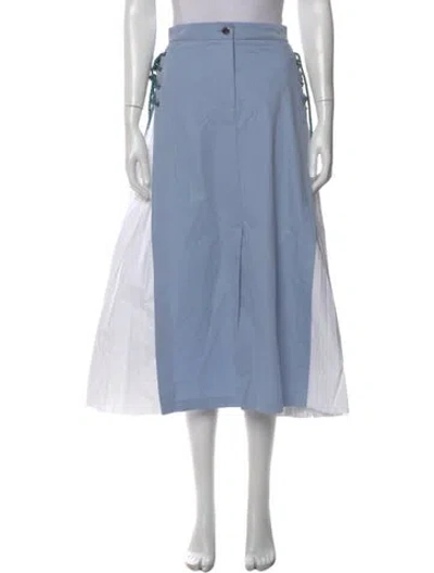 Pre-owned Beatrice B Midi Length Skirt In Blue