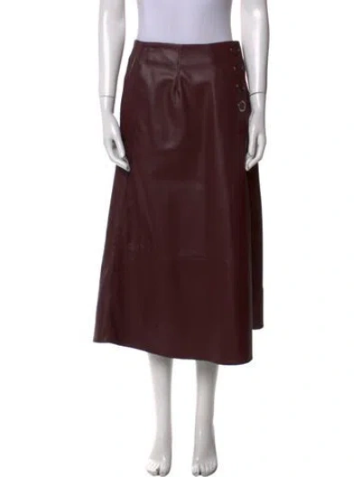 Pre-owned Beatrice B Midi Length Skirt In Burgundy