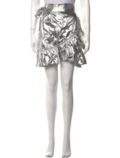 Pre-owned Beatrice B Mini Skirt In Silver