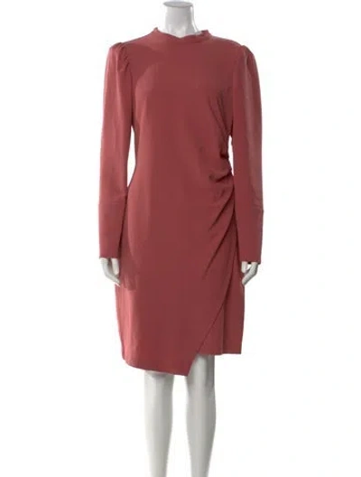 Pre-owned Beatrice B Mock Neck Knee-length Dress In Pink