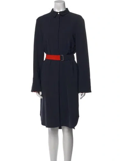 Pre-owned Beatrice B Mock Neck Midi Length Dress W/ Tags In Blue