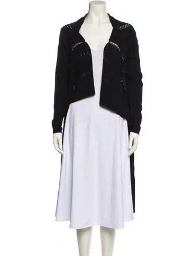 Pre-owned Beatrice B Open Front Sweater In Blue