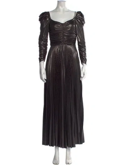 Pre-owned Beatrice B Patterned Long Dress In Black