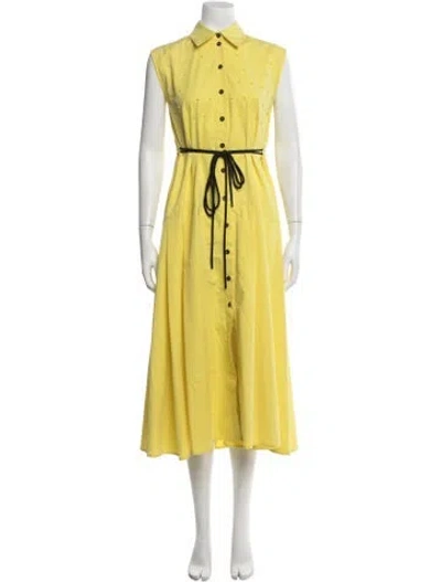 Pre-owned Beatrice B Patterned Long Dress In Yellow