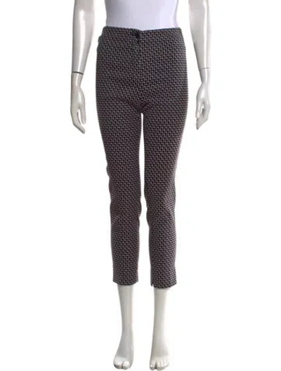 Pre-owned Beatrice B Patterned Straight Leg Pants In Black
