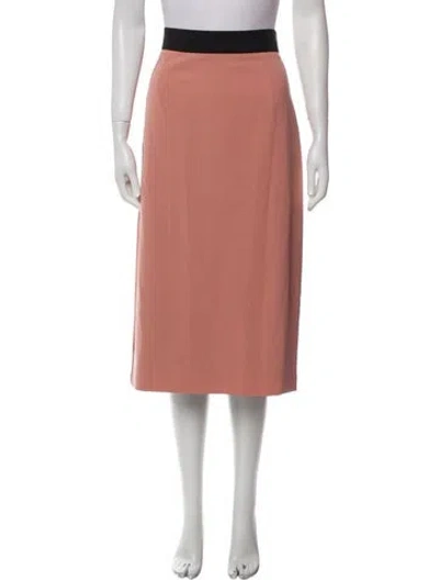 Pre-owned Beatrice B Pleated Accents Midi Length Skirt In Pink