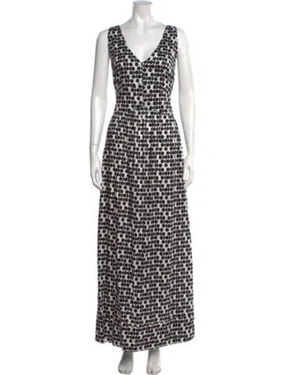 Pre-owned Beatrice B Polka Dot Print Long Dress In Black