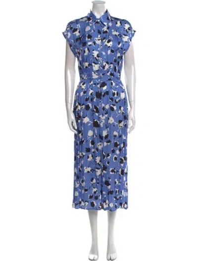 Pre-owned Beatrice B Printed Long Dress In Blue