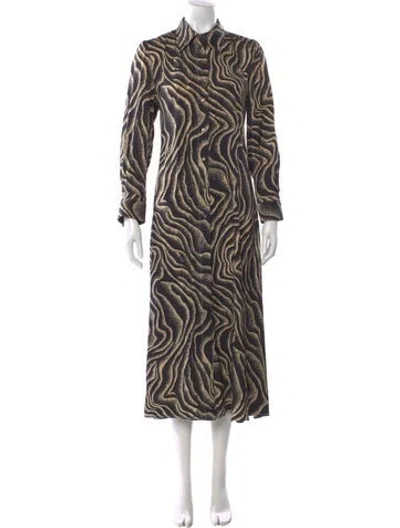 Pre-owned Beatrice B Printed Long Dress In Neutral