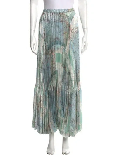 Pre-owned Beatrice B Printed Long Skirt W/ Tags In Green