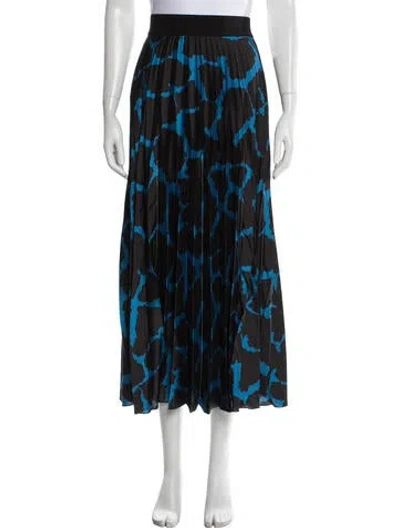 Pre-owned Beatrice B Printed Pleated Accents Skirt Set In Black