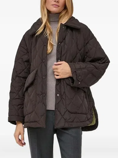 Beatrice B Quilted Diamond-pattern Jacket In Brown