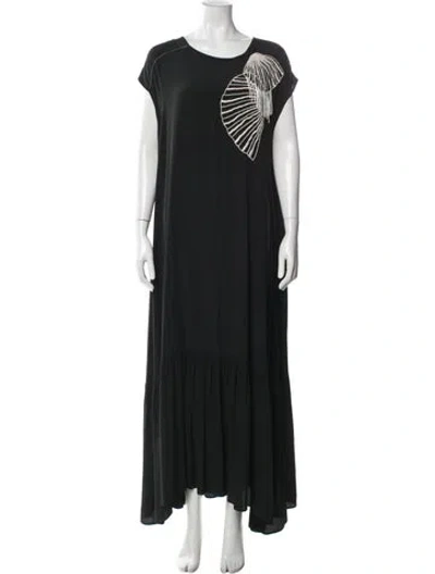 Pre-owned Beatrice B Silk Long Dress In Black
