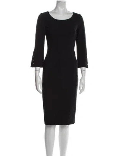 Pre-owned Beatrice B Silk Midi Length Dress In Black