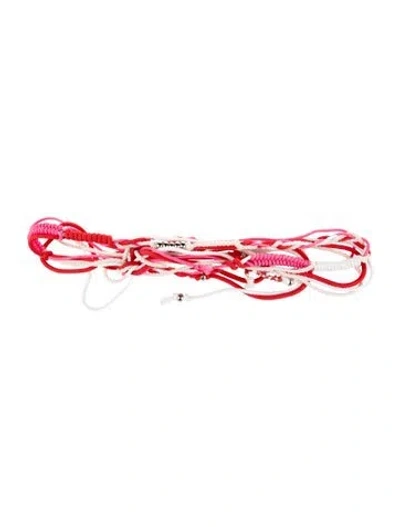 Pre-owned Beatrice B Skinny Beaded Accents Belt W/ Tags In Pink