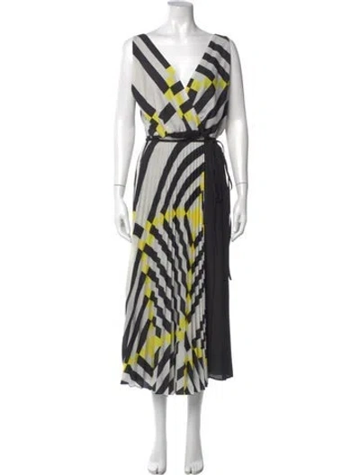 Pre-owned Beatrice B Striped Long Dress W/ Tags In Black