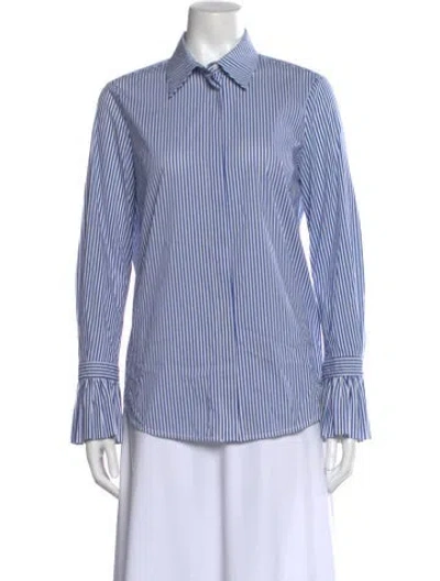 Pre-owned Beatrice B Striped Long Sleeve Blouse In Multi