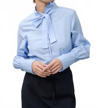 Beatrice B Tie Collar Button Down Shirt In Blue