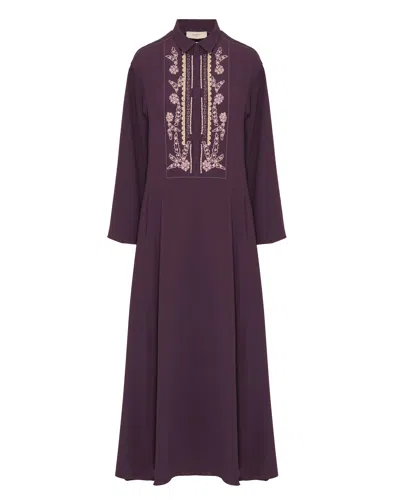 Beatrice B Torre Fabric Dark Plum Dress In Purple