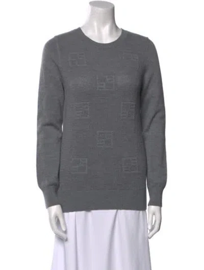 Pre-owned Beatrice B Virgin Wool Crew Neck Sweater In Gray